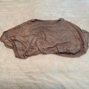 M Mushroom Silk Blend Blouse with Bat Wing Sleeves Size M